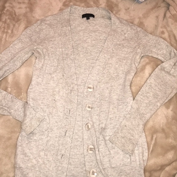 Heather Gray Sweater with Marble colored Buttons - Picture 1 of 2